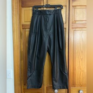 black faux leather pants black leather grunge with pockets